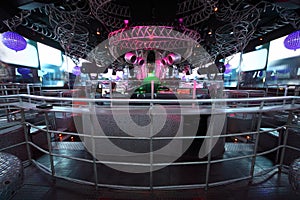 DJs in club, extraordinary luxury interior of bar photo