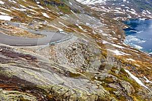 Djupvatnet lake and road to Dalsnibba mountain Norway