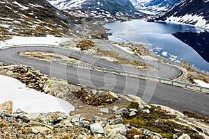 Djupvatnet lake and road to Dalsnibba mountain Norway