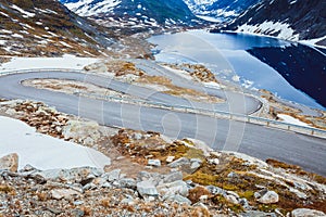 Djupvatnet lake and road to Dalsnibba mountain Norway