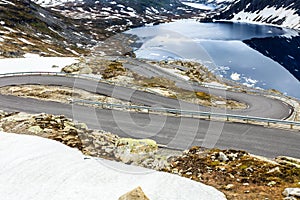 Djupvatnet lake and road to Dalsnibba mountain Norway