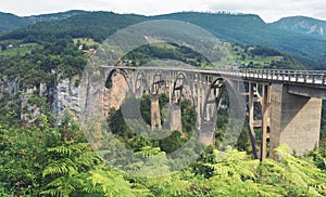 Djurdzhevich Bridge. Montenegro. Reinforced concrete arch bridge over the Tara river