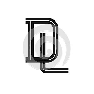 DL Letter bold style logo template.