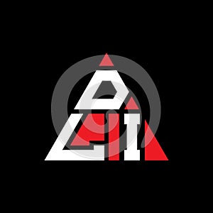 DLI triangle letter logo design with triangle shape. DLI triangle logo design monogram. DLI triangle vector logo template with red