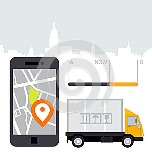 Dlivery of cargo - location tracker app and mobile
