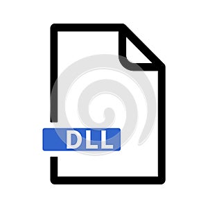 DLL File format icon, vector