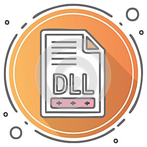 DLL File Icon Graphic Illustration of Software Library Module