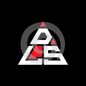 DLS triangle letter logo design with triangle shape. DLS triangle logo design monogram. DLS triangle vector logo template with red