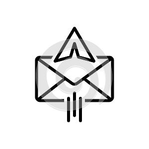 Black line icon for Dm, direct and message