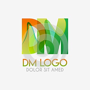 The DM logo with striking colors and gradations, modern and simple for industrial, retail, business, corporate. this MD logo made