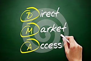 DMA â€“ Direct Market Access acronym, business concept on blackboard