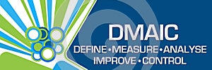 DMAIC - Define Measure Analyse Improve Control Green Blue Element Left