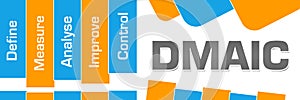 DMAIC - Define Measure Analyse Improve Control Orange Blue Abstract Shapes Horizontal