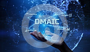 DMAIC, Six Sigma. Define, Measure, Analyse, Improve, Control. Standard quality control and lean manufacturing concept. photo