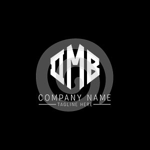 DMB letter logo design with polygon shape. DMB polygon and cube shape logo design. DMB hexagon vector logo template white and