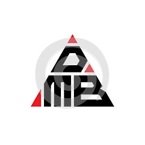 DMB triangle letter logo design with triangle shape. DMB triangle logo design monogram. DMB triangle vector logo template with red