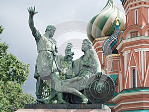 Dmitry Pozharsky and Kuzma Minin monument .Moscow