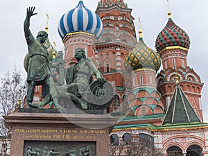 Dmitry Pozharsky and Kuzma Minin monument Russia.Moscow