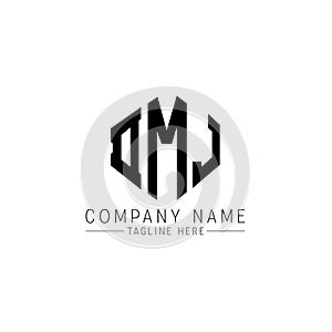 DMK letter logo design with polygon shape. DMK polygon and cube shape logo design. DMK hexagon vector logo template white and