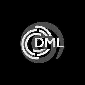 DML letter logo design on black background. DML creative initials letter logo concept. DML letter design