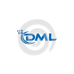 DML letter logo design on white background. DML creative initials letter logo concept. DML letter design