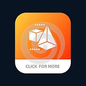 3dModel, 3d, Box, Triangle Mobile App Icon Design photo