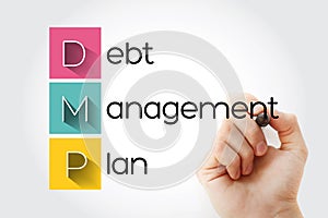 DMP - Debt Management Plan acronym, business concept background