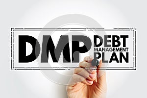 DMP - Debt Management Plan acronym, business concept background