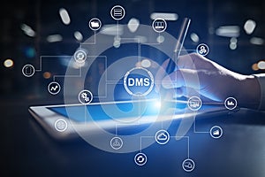 DMS Data management system structure. Document flow and information storage.