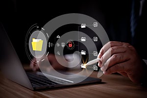 DMS, Document security concept. Document management system, Data encryption. Online documentation database