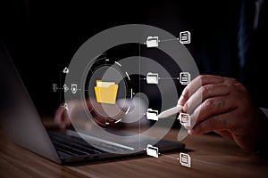 DMS, Document security concept. Document management system, Data encryption. Online documentation database