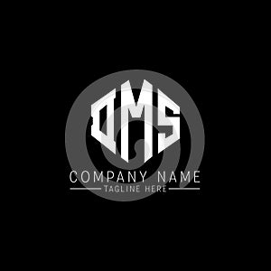 DMS letter logo design with polygon shape. DMS polygon and cube shape logo design. DMS hexagon vector logo template white and