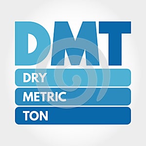 DMT - Dry Metric Ton acronym, business concept background
