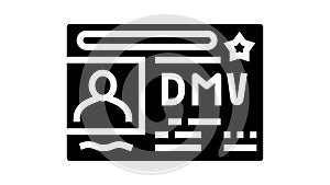 dmv driver license requirements glyph icon animation