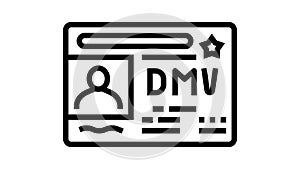 dmv driver license requirements line icon animation