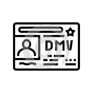 dmv driver license requirements line icon vector illustration