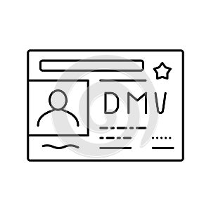 dmv driver license requirements line icon vector illustration