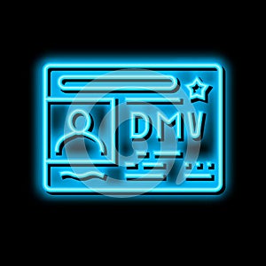 dmv driver license requirements neon glow icon illustration