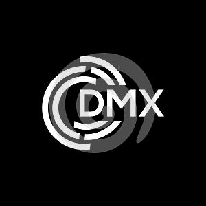 DMX letter logo design on black background. DMX creative initials letter logo concept. DMX letter design