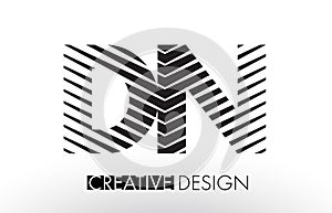 DN D N Lines Letter Design with Creative Elegant Zebra photo