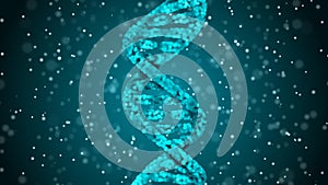 DNA. Abstract 3d polygonal wireframe DNA molecule helix spiral. Medical science background.