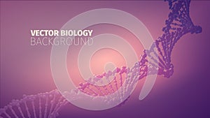 DNA abstract banner. Biotechnology illustration. Medical background