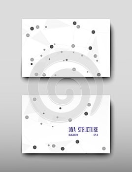 DNA abstract geometric background, layout in A4 set technology brochure flyer design template vector shadow