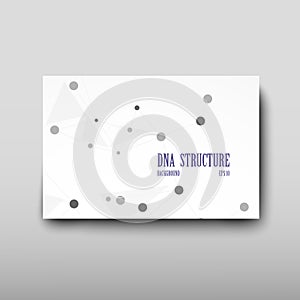 DNA abstract geometric background, layout in A4 set technology brochure flyer design template vector shadow