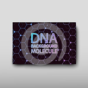 DNA abstract geometric background, layout in A4 set technology brochure flyer design template vector shadow