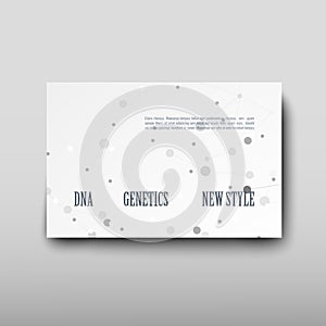 DNA abstract geometric background, layout in A4 set technology brochure flyer design template vector shadow