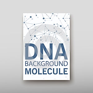 DNA abstract geometric background, layout in A4 set technology brochure flyer design template vector shadow