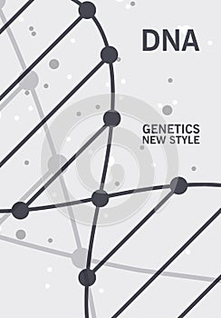 DNA abstract geometric background, layout in A4 set technology brochure flyer design template vector shadow