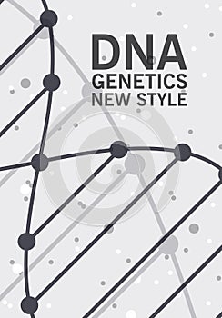 DNA abstract geometric background, layout in A4 set technology brochure flyer design template vector shadow