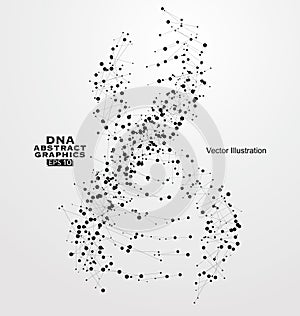 DNA abstract graphics, consisting of points and lines.